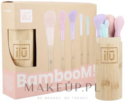 Набор кистей для макияжа Ilu Brush + Bamboo Tube Set 5 шт. в бамбуковом тубусе