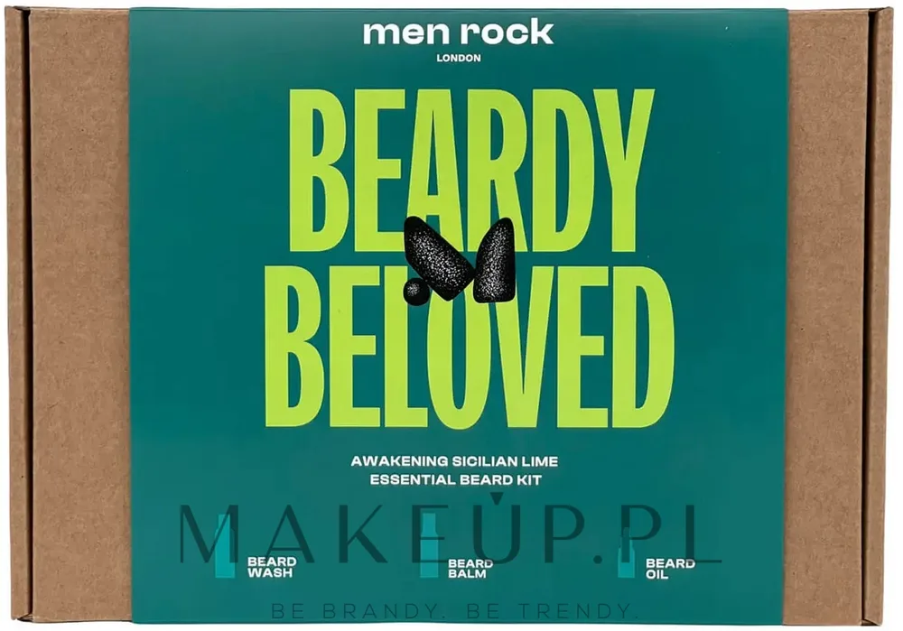 Набор для бороды Men Rock Beardy Beloved мыло бальзам и масло с алоэ и кофеином 100+100+30 мл