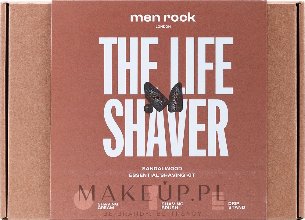 Набор для бритья Men Rock Life Shaver Sandalwood крем помазок и подставка с сандалом 100 мл