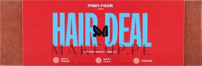 Набор для укладки волос Men Rock Hair Deal матовая глина паста и помада сильной фиксации 3x30 мл