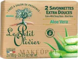 Мыло кусковое Le Petit Olivier Aloe Vera с алоэ вера и оливковым маслом, 2 x 100 г — фото 2