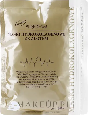 Purederm Hydro Collagen Mask Golden — тканевая маска для лица "Золото" с коллагеном, 25 шт
