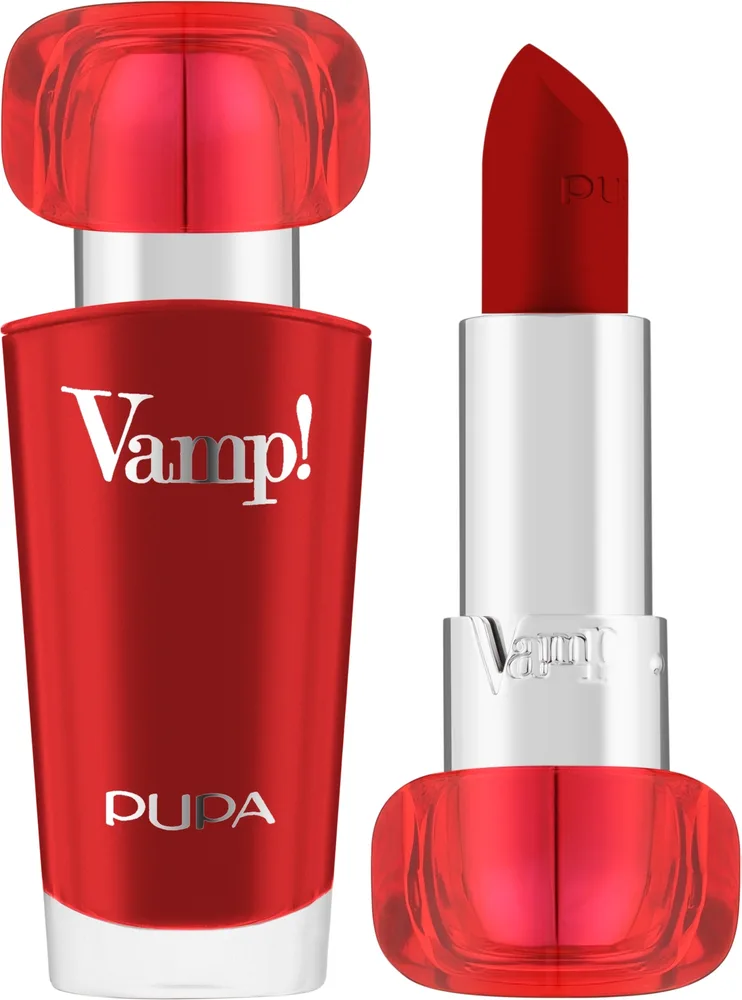 Помада для губ Pupa Vamp! Lips с эффектом объёма, оттенок 302 - Ruby Red
