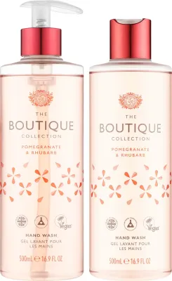 Набор жидкого мыла для рук Grace Cole Pomegranate & Rhubarb с дозатором и рефилом 2 x 500 мл