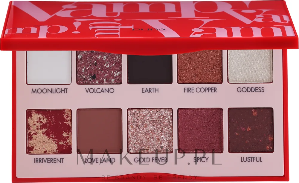 Палетка теней для век Pupa Vamp! Palette Red 10 оттенков, оттенок 001 - Irriverent Red