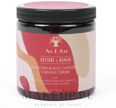 Крем для волос As I Am Jamaican Black Castor Oil для кудрей, с керамидами, восстанавливающий, 227 г