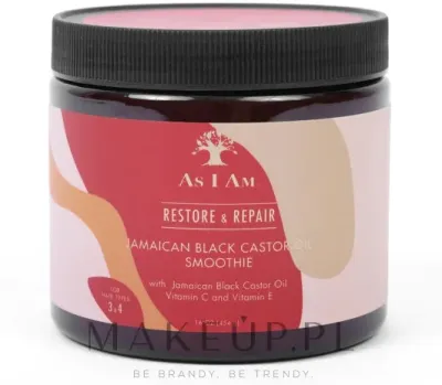 Крем для волос As I Am Jamaican Black Castor Oil Smoothie с керамидами, сильной фиксации, 454 г