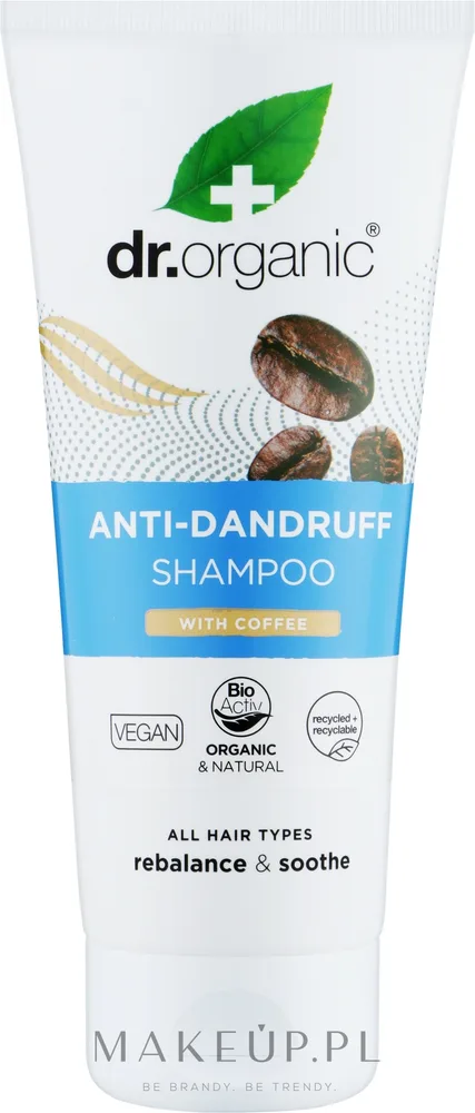 Кофейный шампунь против перхоти Dr Organic Coffee Mint с мятой, 200 мл