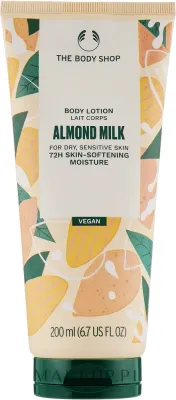 The Body Shop Almond Milk Body Lotion Vegan — питательный веганский бальзам для тела с миндальным молочком, 200 мл