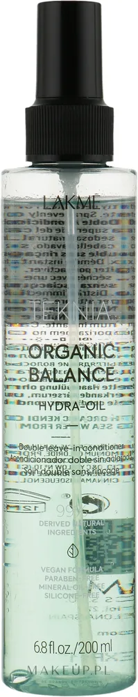Двухфазное несмываемое масло-спрей для волос Lakme Teknia Organic Balance Hydra-Oil