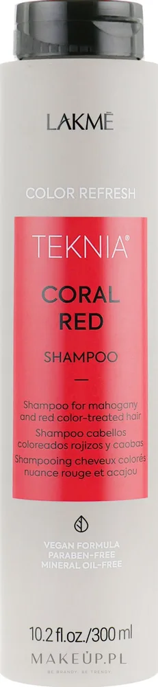 Шампунь Lakme Teknia Coral Red Shampoo для освежения красных и коралловых оттенков волос, 300 мл