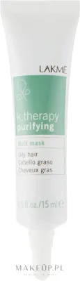 Маска для кожи головы Lakmé K.Therapy Purifying матирующая, для жирных волос, каолин, цинк, кофеин, экстракты бамбука и лопуха, 6 x 15 мл