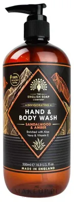 Жидкое мыло для рук и тела The English Soap Company Sandalwood & Amber сандал и амбра, 500 мл