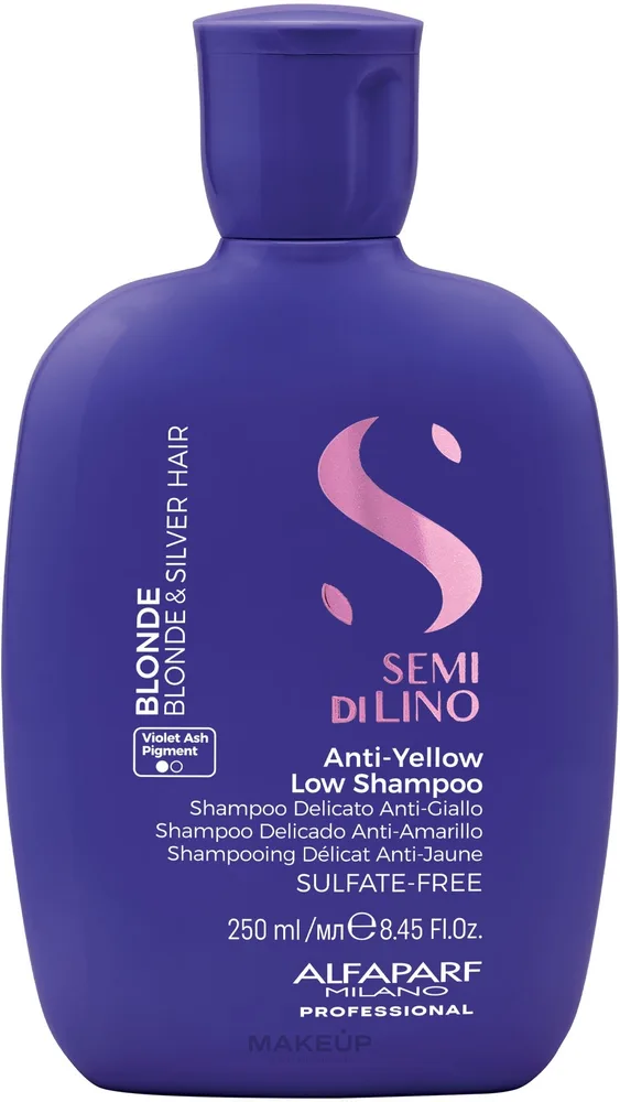 Шампунь AlfaParf Semi Di Lino Blonde Anti-Yellow Low нейтрализующий желтизну, 250 мл