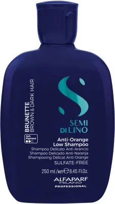 Шампунь AlfaParf Semi Di Lino Brunette Anti-Orange Low для коричневых волос без рыжины, 250 мл