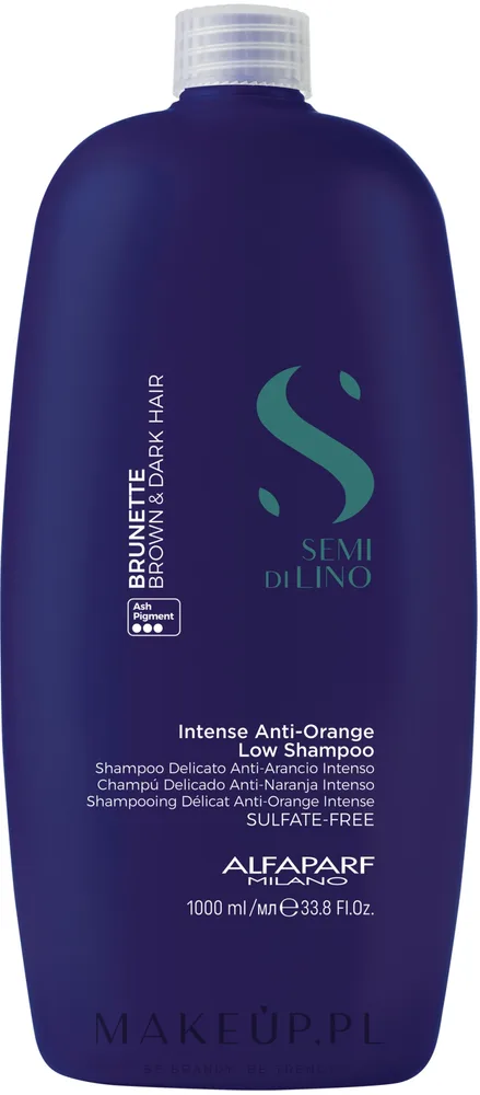 Шампунь AlfaParf Semi Di Lino Brunette Intense Anti-Orange Low для тёмных волос, 1000 мл