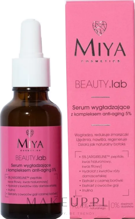 Сыворотка для лица Miya Cosmetics Beauty Lab Smoothing разглаживающая с пептидом и гиалуроновой кислотой 30 мл
