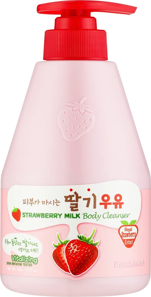 Клубничный гель для душа Welcos Strawberry Milk Cleansing Body Gel, 560 г