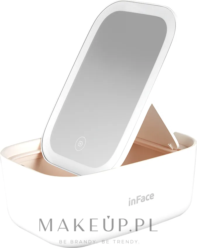 Косметичка InFace UVC Mirror Box с зеркалом и подсветкой белая 200х142х91 мм