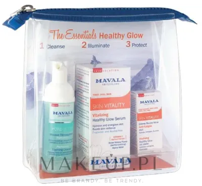 Набор Mavala Essentials Healthy Glow очищающая пенка сыворотка и дневной крем с гамамелисом 50+30 мл