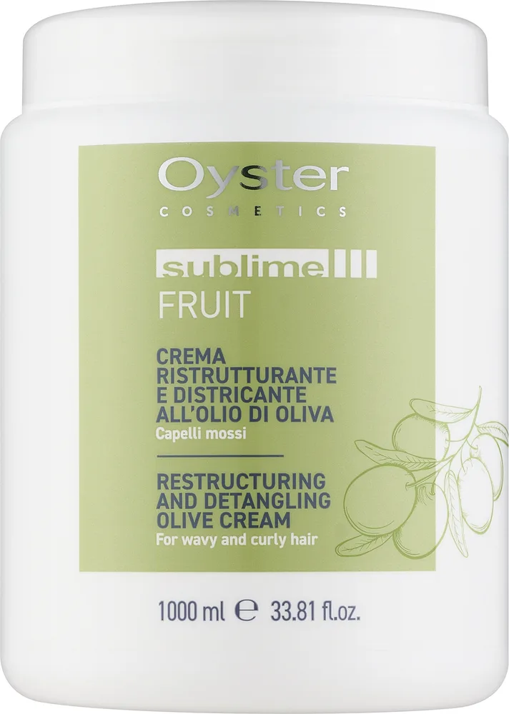 Oyster Cosmetics Oyster Cosmetics Sublime Fruit Olive Extract Mask - Маска для волос Oyster Sublime Fruit с экстрактом оливы, для окрашенных и вьющихся волос, оливковое масло, гидролизованный кератин, 1000 мл