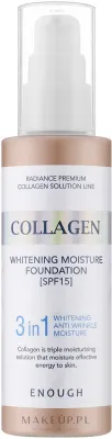 Тональная основа Enough 3in1 Collagen Whitening Moisture Foundation 3 в 1 с коллагеном SPF 15, 100 мл