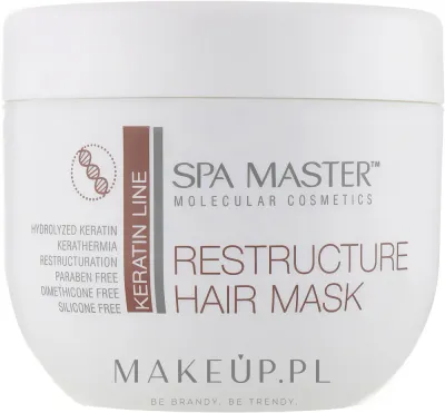 Маска для волос Spa Master реконструирующая, для повреждённых волос, гидролизованный кератин, кокосовое масло, глицерин, 500 мл