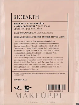 Bioearth Anti-Pigmentation Face Mask — маска для лица против пигментации, 15 мл