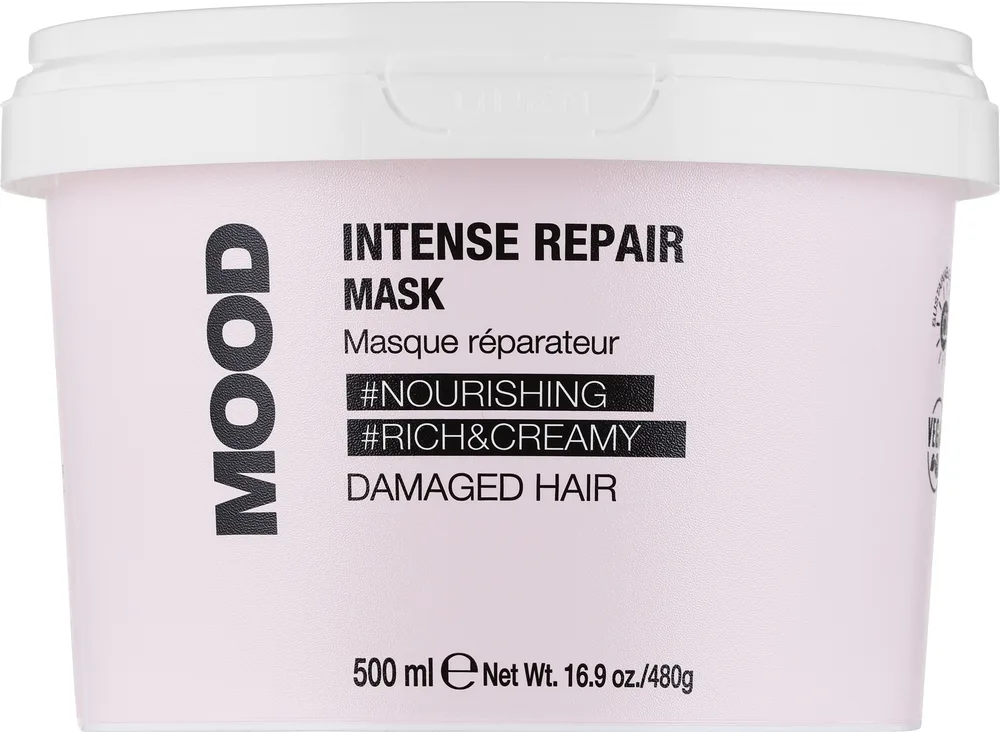Маска для волос Mood Intense Repair регенерирующая, для повреждённых и ломких волос, масло клюквы, растительные протеины, витамины C и E, 500 мл