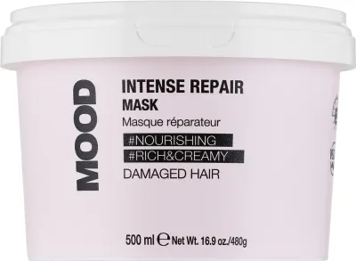 Маска для волос Mood Intense Repair регенерирующая, для повреждённых и ломких волос, масло клюквы, растительные протеины, витамины C и E, 500 мл