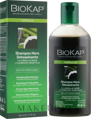 Шампунь BiosLine BioKap Detoxifying Black детокс-шампунь с углём и глиной для всех типов волос, 200 мл