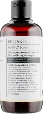 Шампунь Bioearth Hair Normalising с цинком и магнием для жирных волос, себорегулирующий, 250 мл