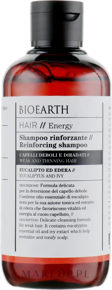 Шампунь Bioearth Hair Strengthening органический укрепляющий с плющом и розмарином для тонких волос, 250 мл