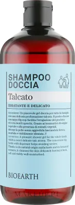 Шампунь-гель для душа Bioearth Shampoo-Doccia Talcato 3 в 1 для всей семьи, 500 мл