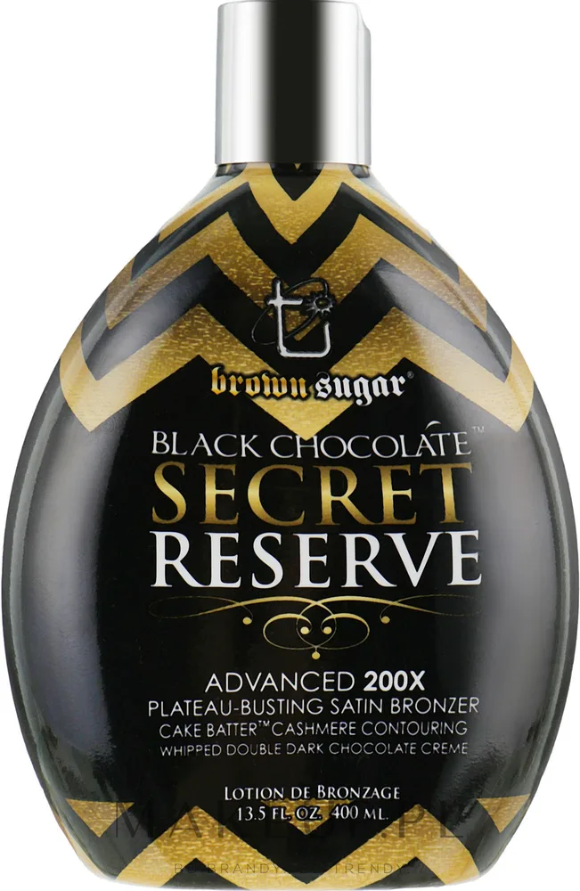 Лосьон для загара в солярии Brown Sugar Black Chocolate Secret Reserve 200X тёмные бронзеры с маслом ши и аргана, 400 мл
