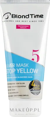 Маска для волос Blond Time Stop Yellow оттеночная, против желтизны, для светлых и осветлённых волос, фиолетовый пигмент, 200 мл