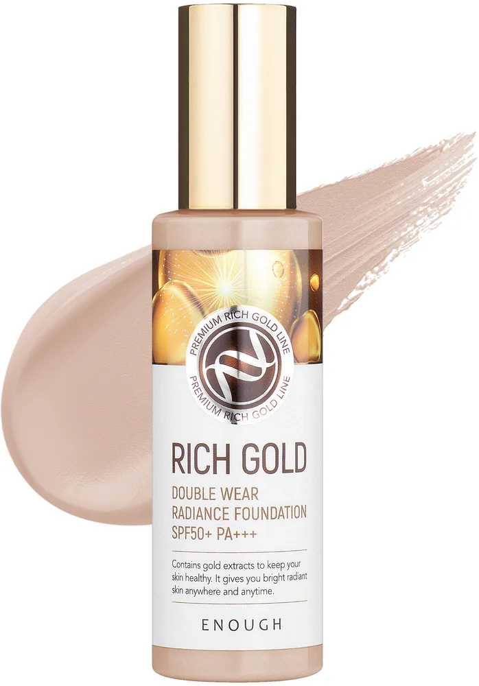 Тональная основа Enough Rich Gold Double Wear Radiance Foundation сияющая SPF 50+ PA+++, 100 г, оттенок 21