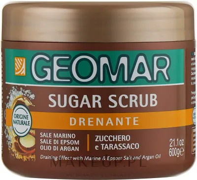 Скраб для тела Geomar Sugar Scrub с сахаром и аргановым маслом разглаживающий дренажный, 600 г
