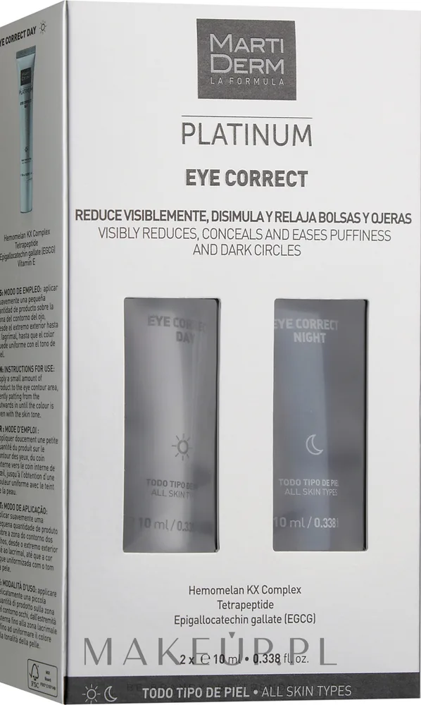 Набор кремов для век MartiDerm Eye Correct дневной и ночной с пептидом и витамином K 2x10 мл