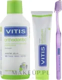 Набор для брекетов Dentaid Vitis Orthodontic зубная паста щетка и ополаскиватель с фтором и алоэ 100+500 мл — фото 2