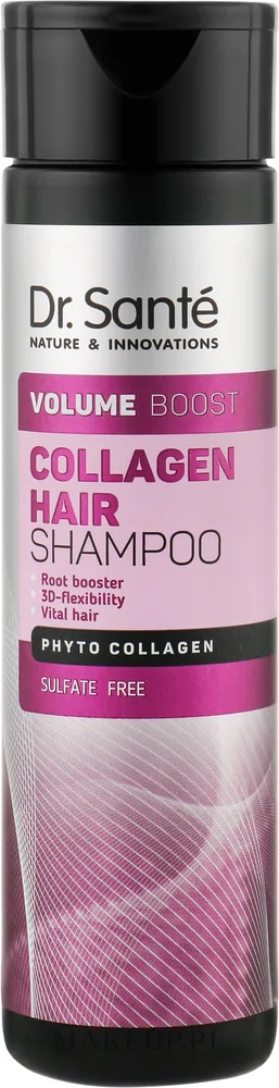 Укрепляющий шампунь Dr Sante Collagen Hair Volume Boost для объёма волос, 1000 мл, Украина