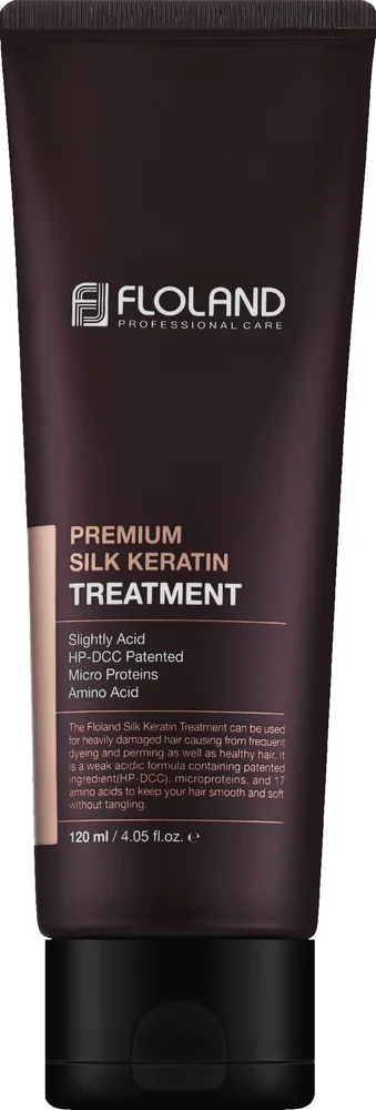 Восстанавливающий кондиционер с кератином для повреждённых волос Floland Premium Silk Keratin Treatment, 120 мл