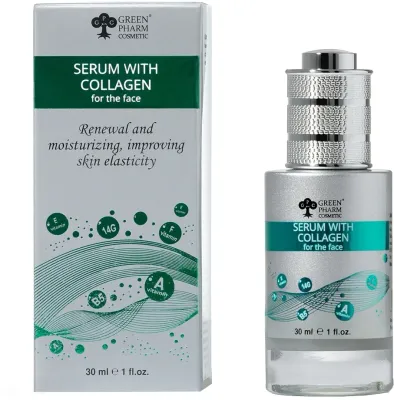 Сыворотка для лица Green Pharm Cosmetic коллагеновая антивозрастная с гиалуроновой кислотой 30 мл