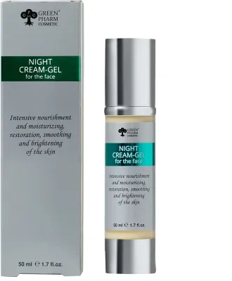 Крем-гель для лица ночной Green Pharm Cosmetic Home Care Ultralight с маслами восстанавливающий 50 мл