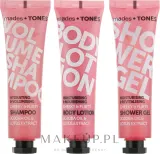 Набор Tones Cheeky & Flirty Beauty Booster гель для душа лосьон и шампунь с лотосом 3x65 мл — фото 2