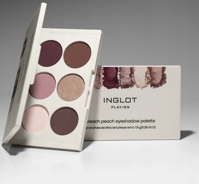 Палетка теней для век Inglot Playinn Eyeshadow Palette 6 оттенков, оттенок Creach Peach