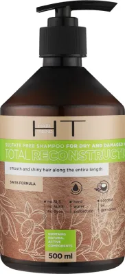 Бессульфатный шампунь Hair Trend Total Reconstruction для сухих и повреждённых волос, 500 мл, Украина