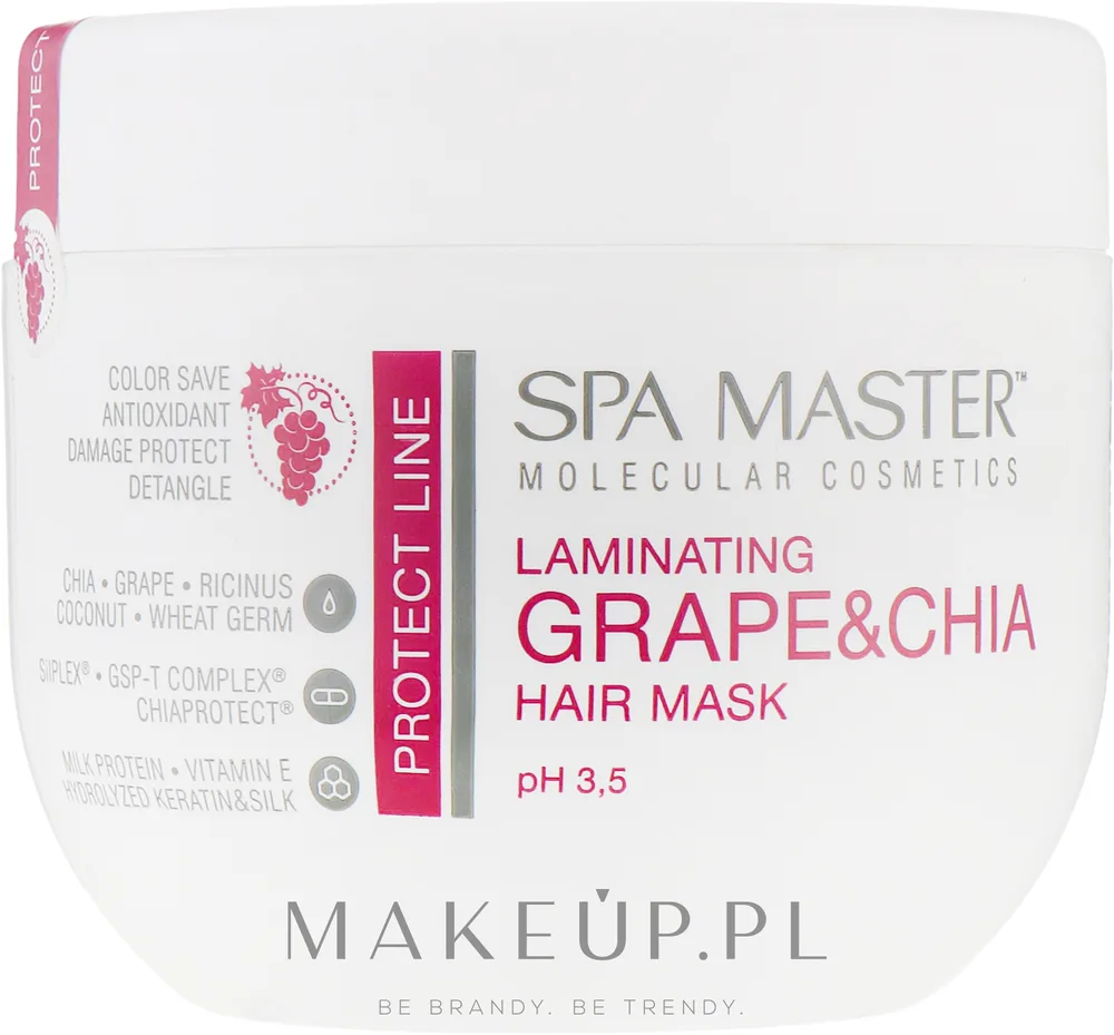 Маска для волос Spa Master ламинирующая, для повреждённых волос, масла касторки и кокоса, чиа, кератин, шёлк, 500 мл