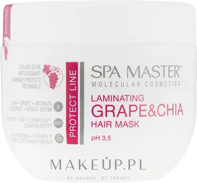 Маска для волос Spa Master ламинирующая, для повреждённых волос, масла касторки и кокоса, чиа, кератин, шёлк, 500 мл