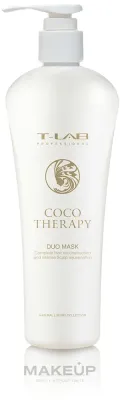 Маска для волос T-LAB Professional Coco Therapy для окрашенных волос, кокосовое масло, алоэ, шафран, пантенол, 300 мл